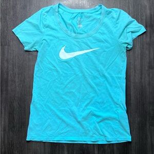 Nike Aqua Tee with White Swoosh